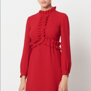 Sandro Paris Artifice Ruffle Mini Dress (Red)